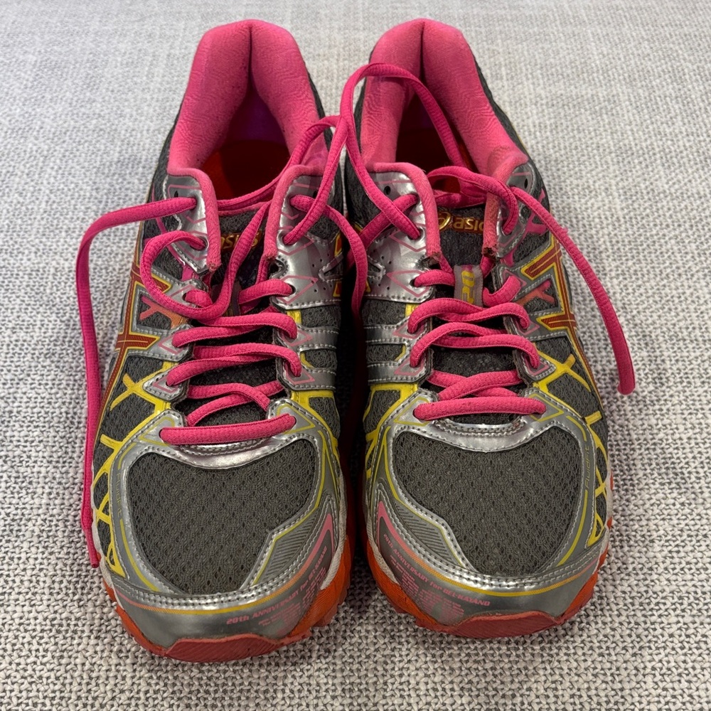 Asics Women's Pink and Gray Gel Kayano Sneakers 9.5